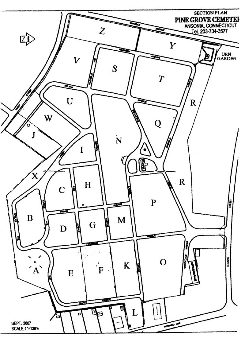 Cemetery Map Pine Grove Cemetery